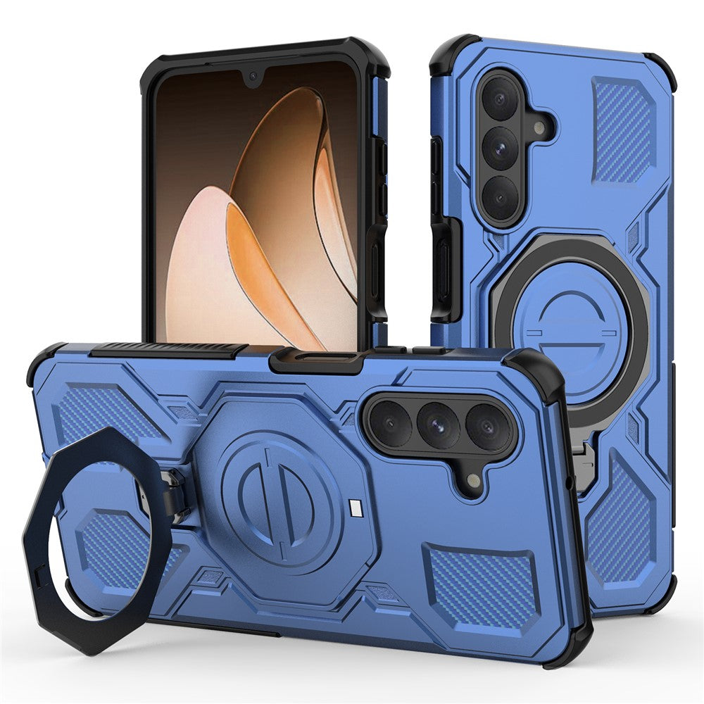 For Samsung Galaxy A26 5G Magnetic Case Rotating Metal Kickstand Shockproof PC + TPU Phone Back Cover