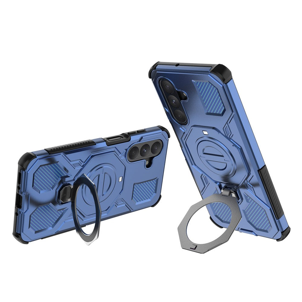 For Samsung Galaxy A26 5G Magnetic Case Rotating Metal Kickstand Shockproof PC + TPU Phone Back Cover