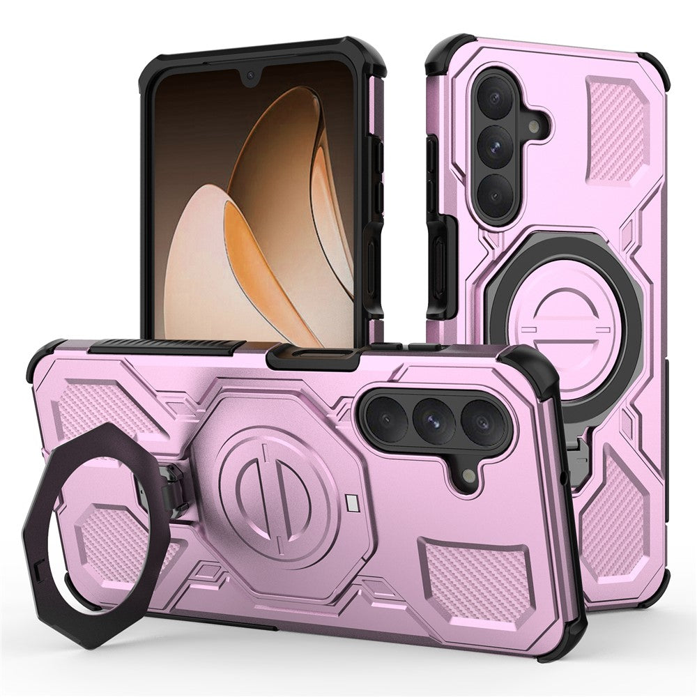 For Samsung Galaxy A26 5G Magnetic Case Rotating Metal Kickstand Shockproof PC + TPU Phone Back Cover