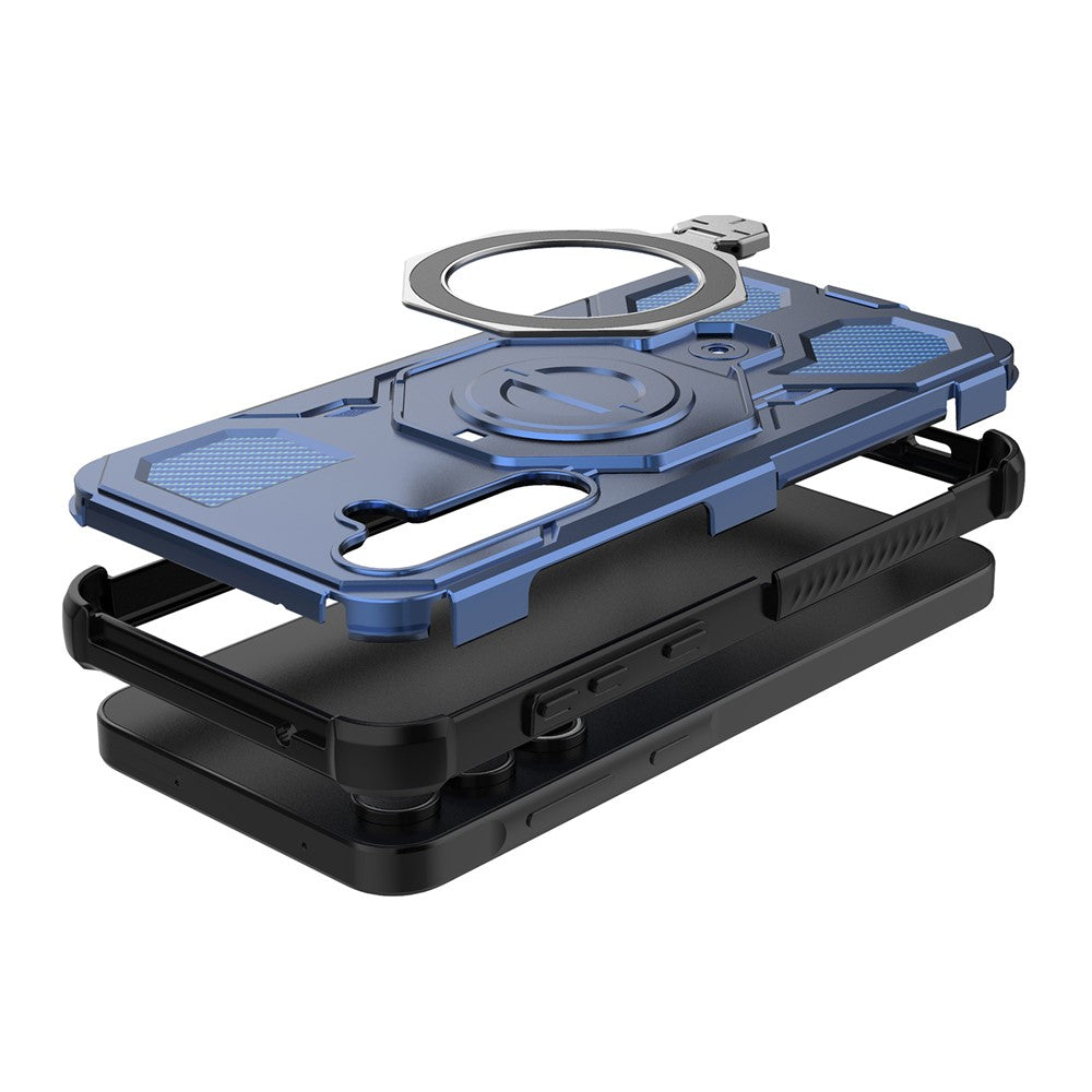 For Samsung Galaxy A55 5G Magnetic Case Rotating Metal Kickstand Shockproof PC + TPU Phone Back Cover