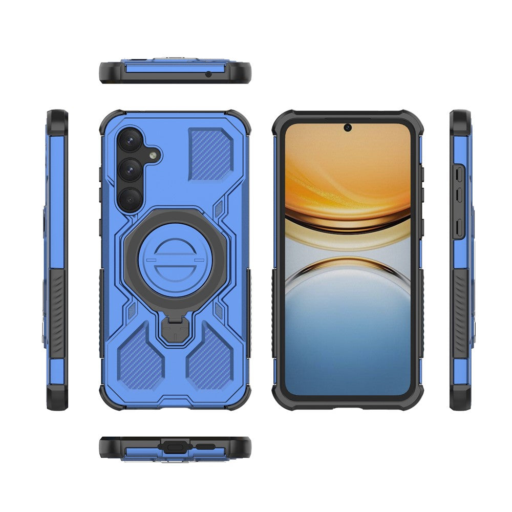 For Samsung Galaxy A55 5G Magnetic Case Rotating Metal Kickstand Shockproof PC + TPU Phone Back Cover