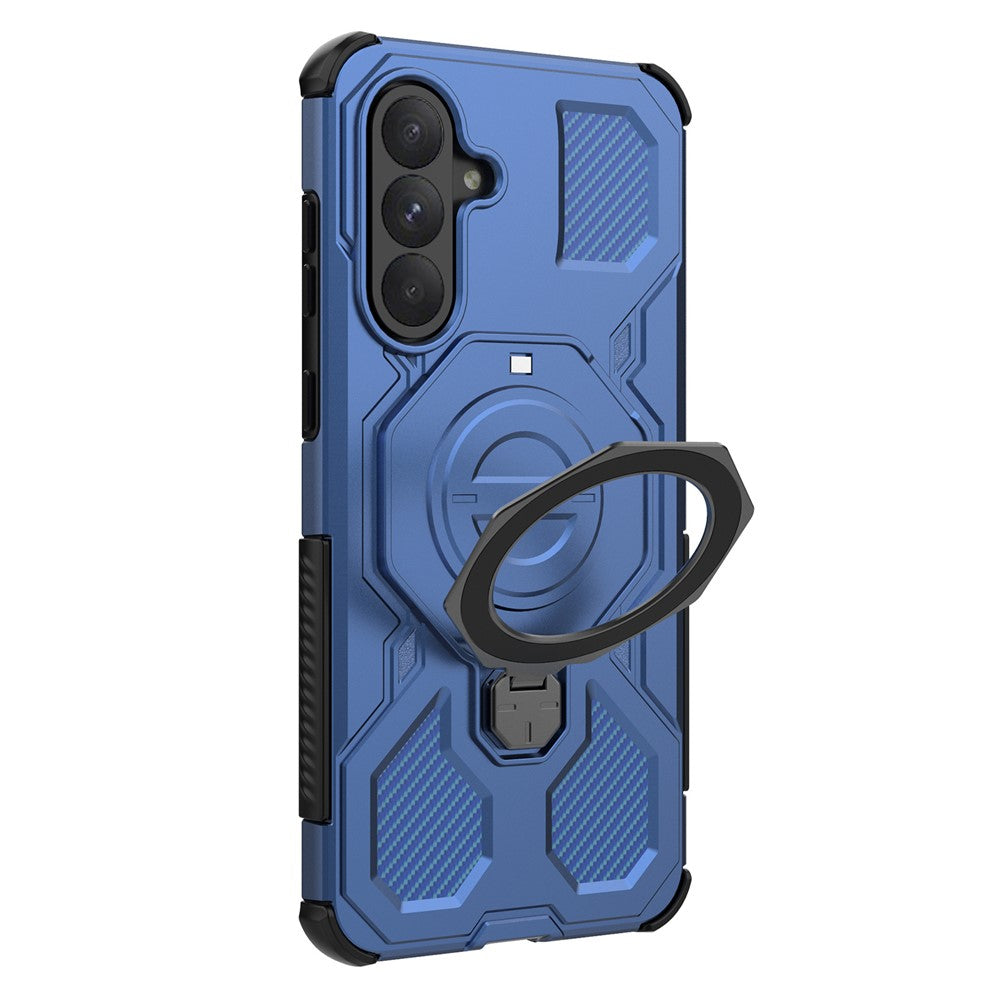 For Samsung Galaxy A56 5G Magnetic Case Rotating Metal Kickstand Shockproof PC + TPU Phone Back Cover