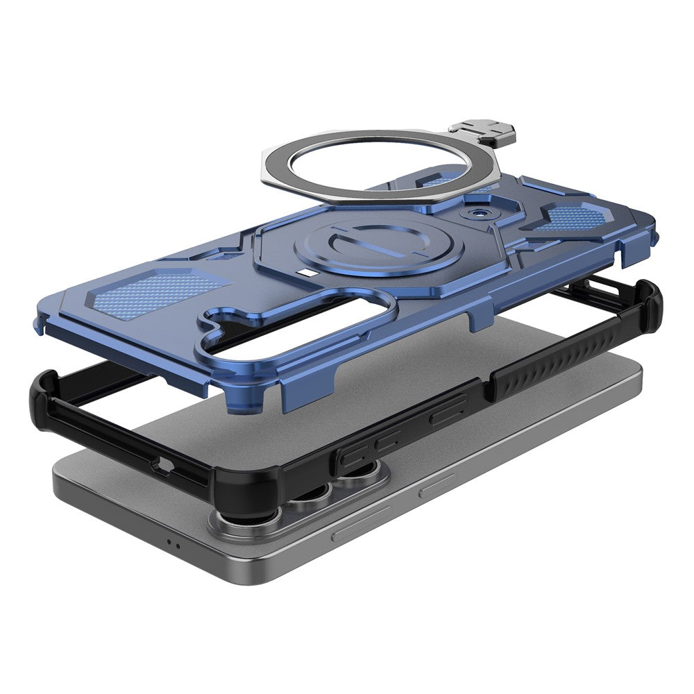 For Samsung Galaxy S26  /  S26 Pro Magnetic Case Rotating Metal Kickstand Shockproof PC + TPU Phone Back Cover