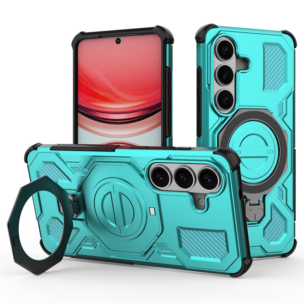For Samsung Galaxy S26  /  S26 Pro Magnetic Case Rotating Metal Kickstand Shockproof PC + TPU Phone Back Cover