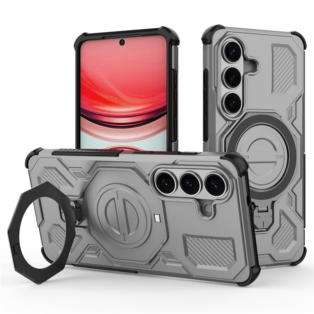 For Samsung Galaxy S26  /  S26 Pro Magnetic Case Rotating Metal Kickstand Shockproof PC + TPU Phone Back Cover