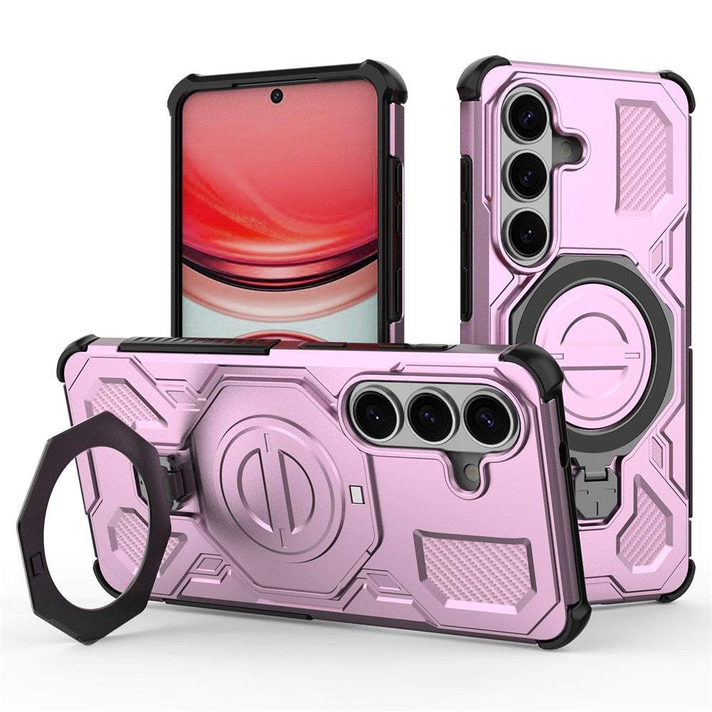 For Samsung Galaxy S26  /  S26 Pro Magnetic Case Rotating Metal Kickstand Shockproof PC + TPU Phone Back Cover