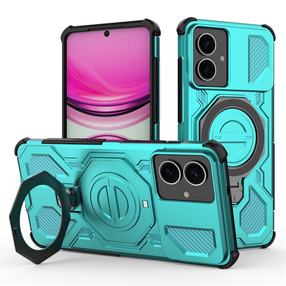 For Samsung Galaxy S26 Edge Magnetic Case Rotating Metal Kickstand Shockproof PC + TPU Phone Back Cover