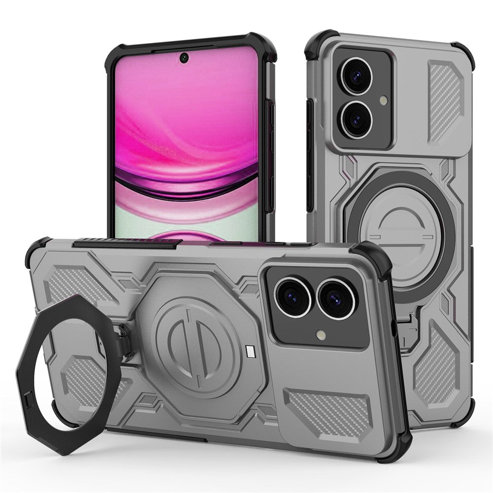 For Samsung Galaxy S26 Edge Magnetic Case Rotating Metal Kickstand Shockproof PC + TPU Phone Back Cover