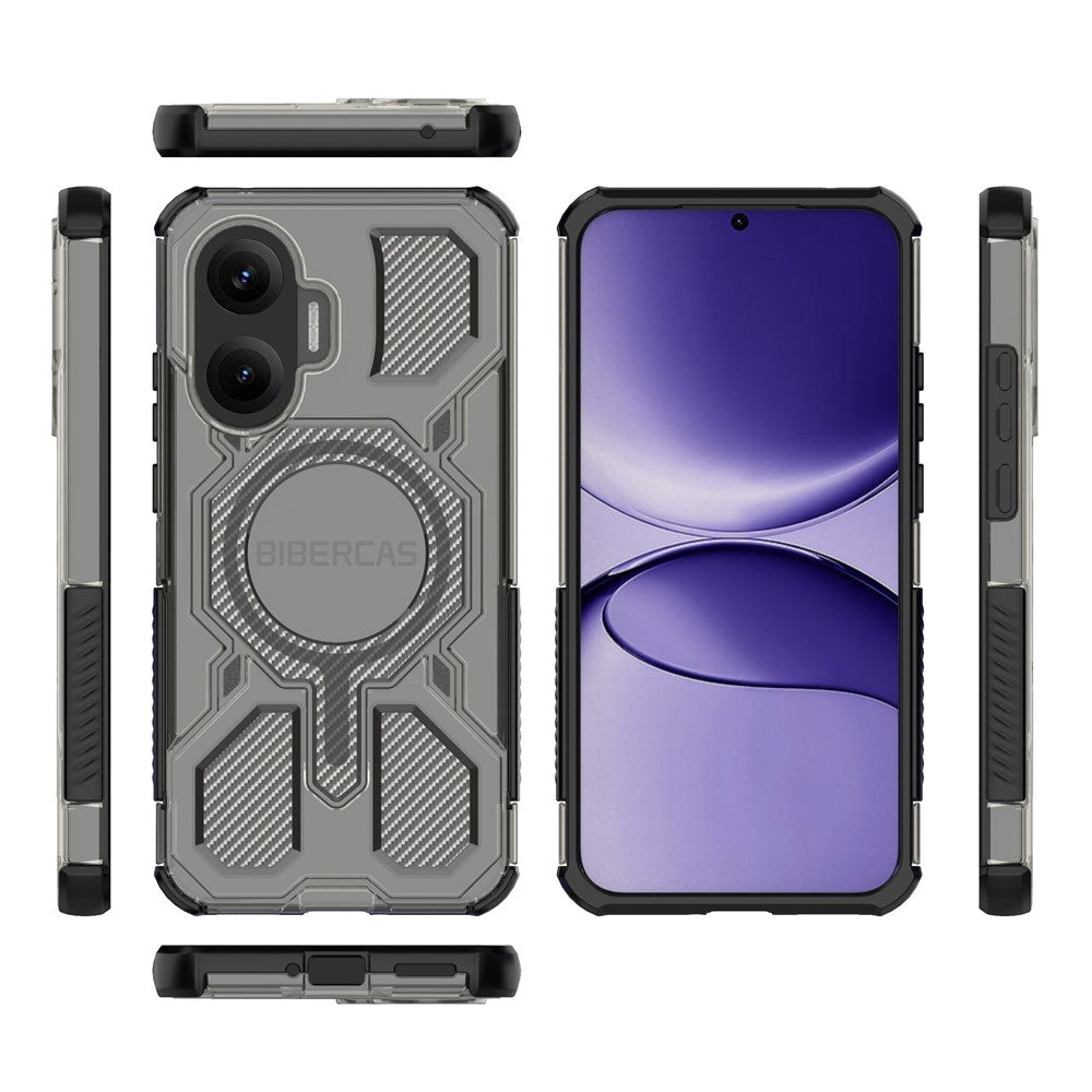 BIBERCAS J-16 Transparent Series For Xiaomi Redmi Turbo 4 Pro 5G  /  Poco F7 5G Case Compatible with MagSafe TPU + PC Phone Cover