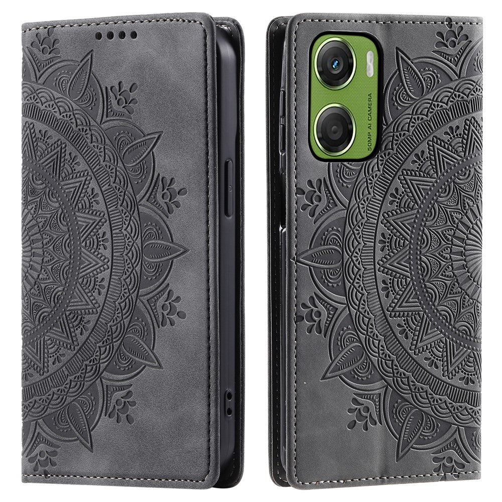 Étui en cuir à fermeture magnétique pour Motorola Moto G06 4G, motif imprimé 