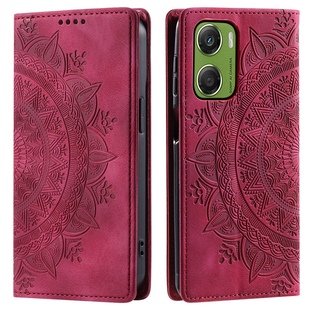 For Motorola Moto G06 4G Case Magnetic Closing Leather Phone Cover Pattern Imprinted