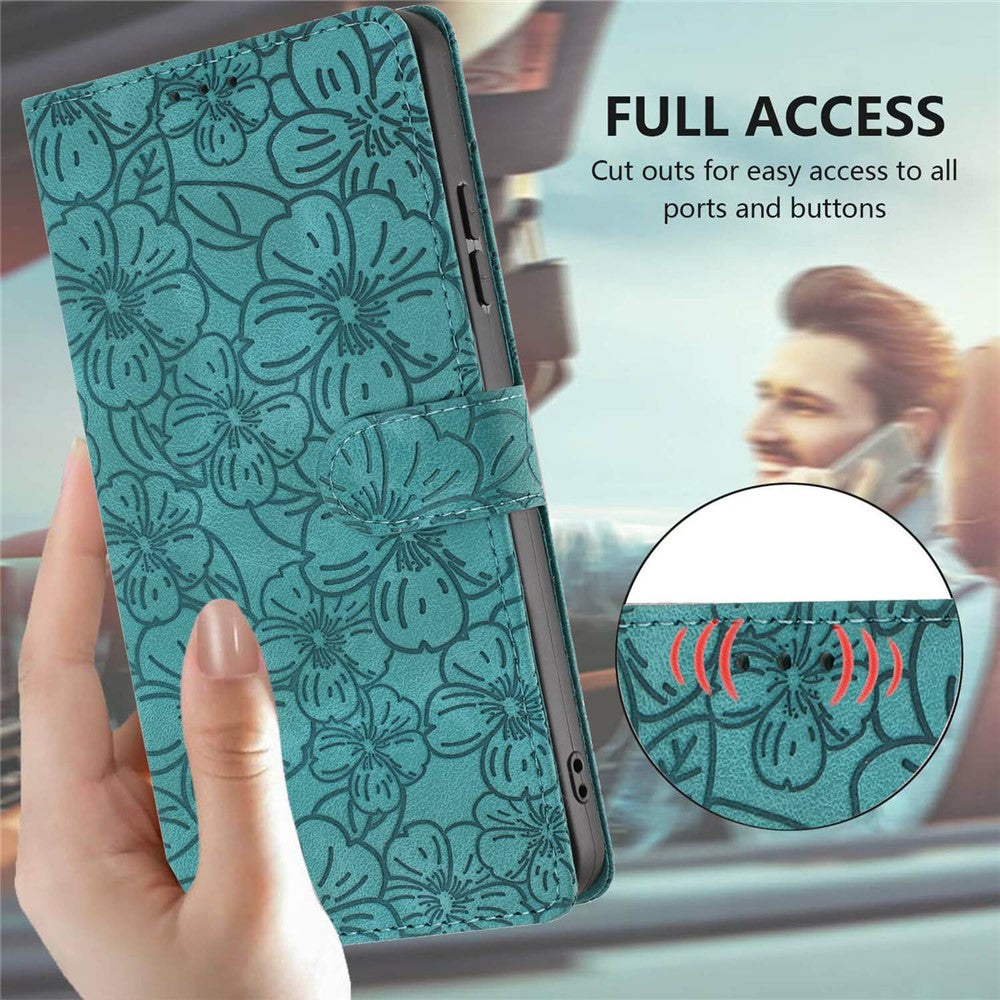 For Xiaomi 14T Flip Case Cherry Blossom Pattern Leather Wallet Stand Phone Cover with Wrist Strap