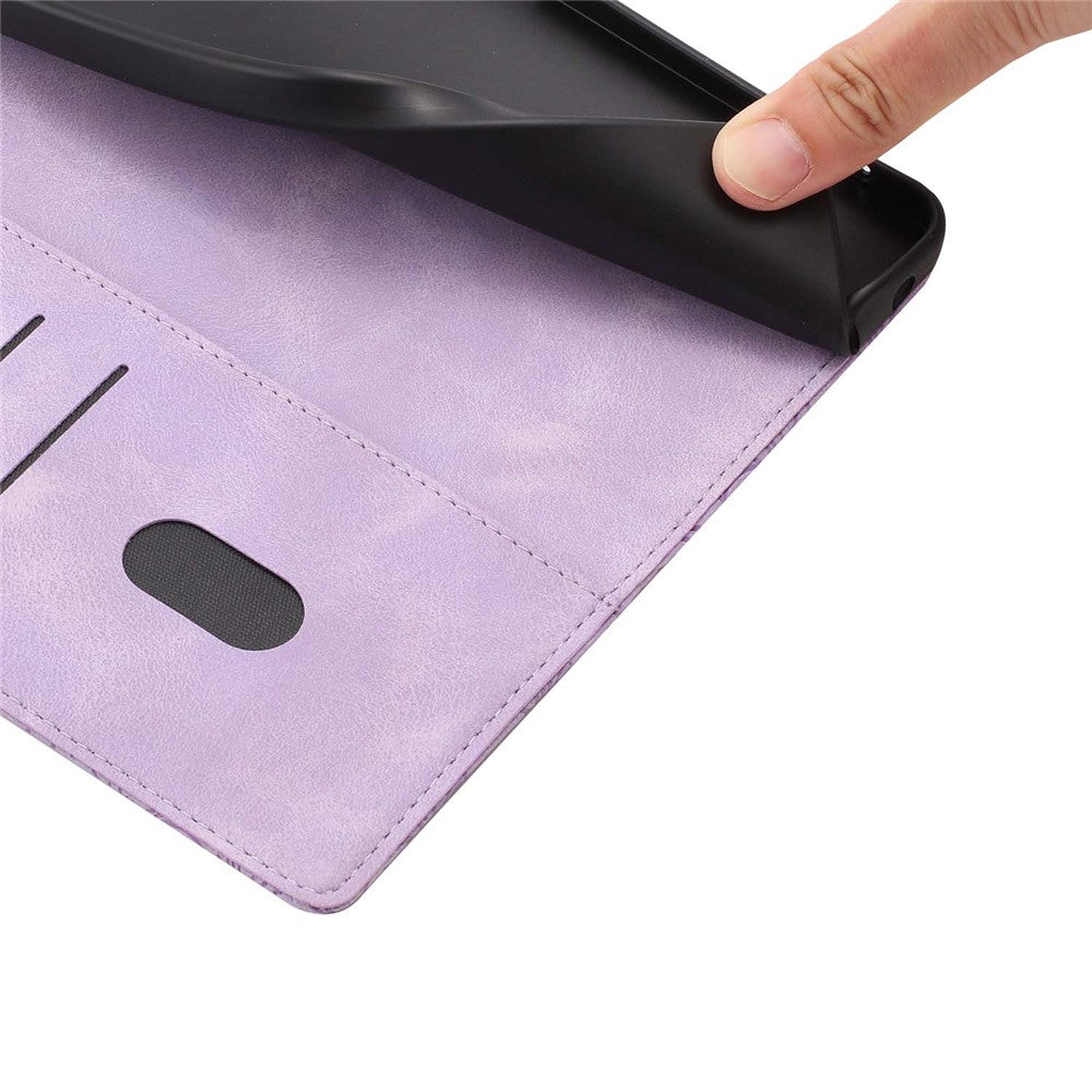 For iPhone 15 Flip Case Cherry Blossom Pattern Leather Wallet Stand Phone Cover with Wrist Strap