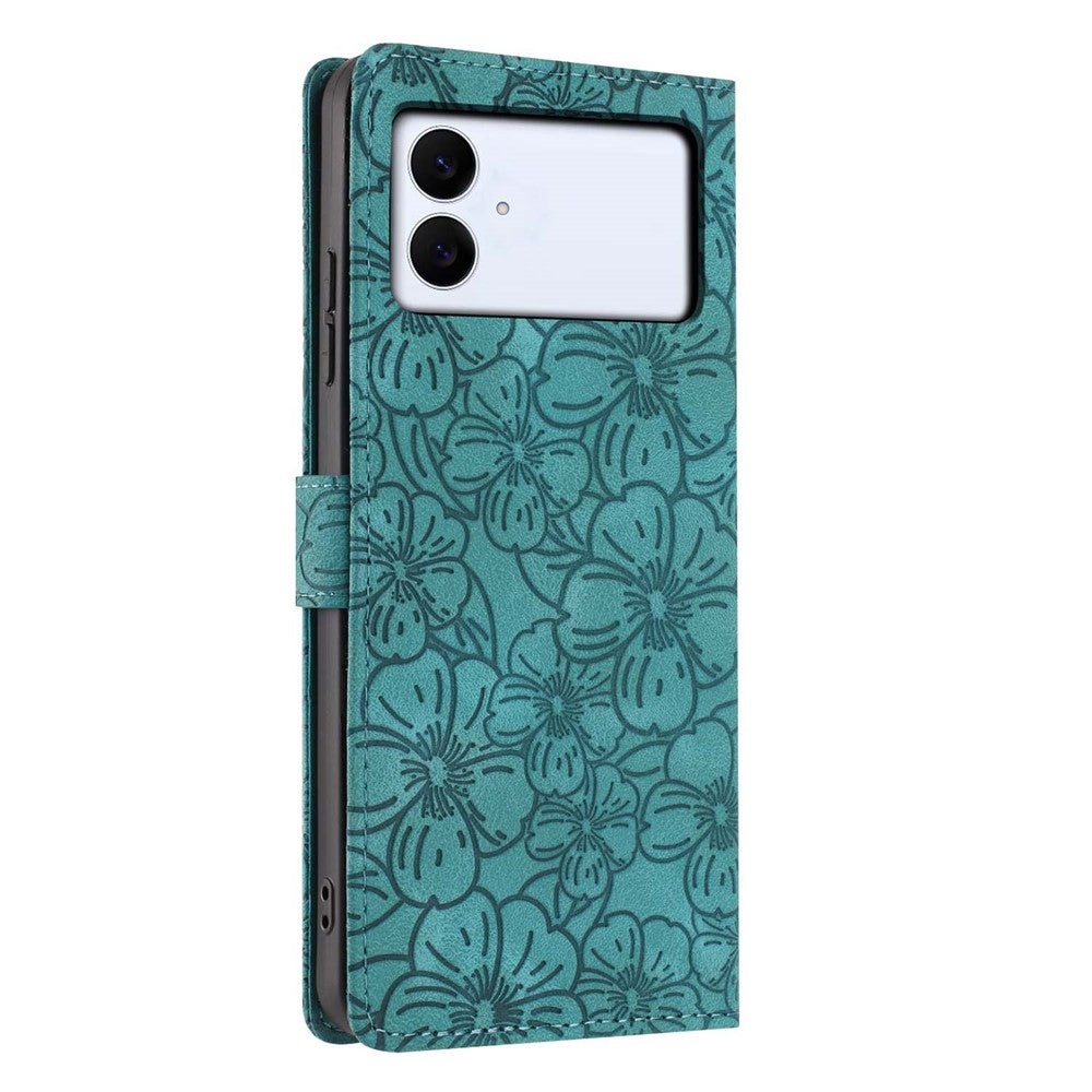 For Samsung Galaxy S26 Edge Flip Case Cherry Blossom Pattern Leather Wallet Stand Phone Cover with Wrist Strap