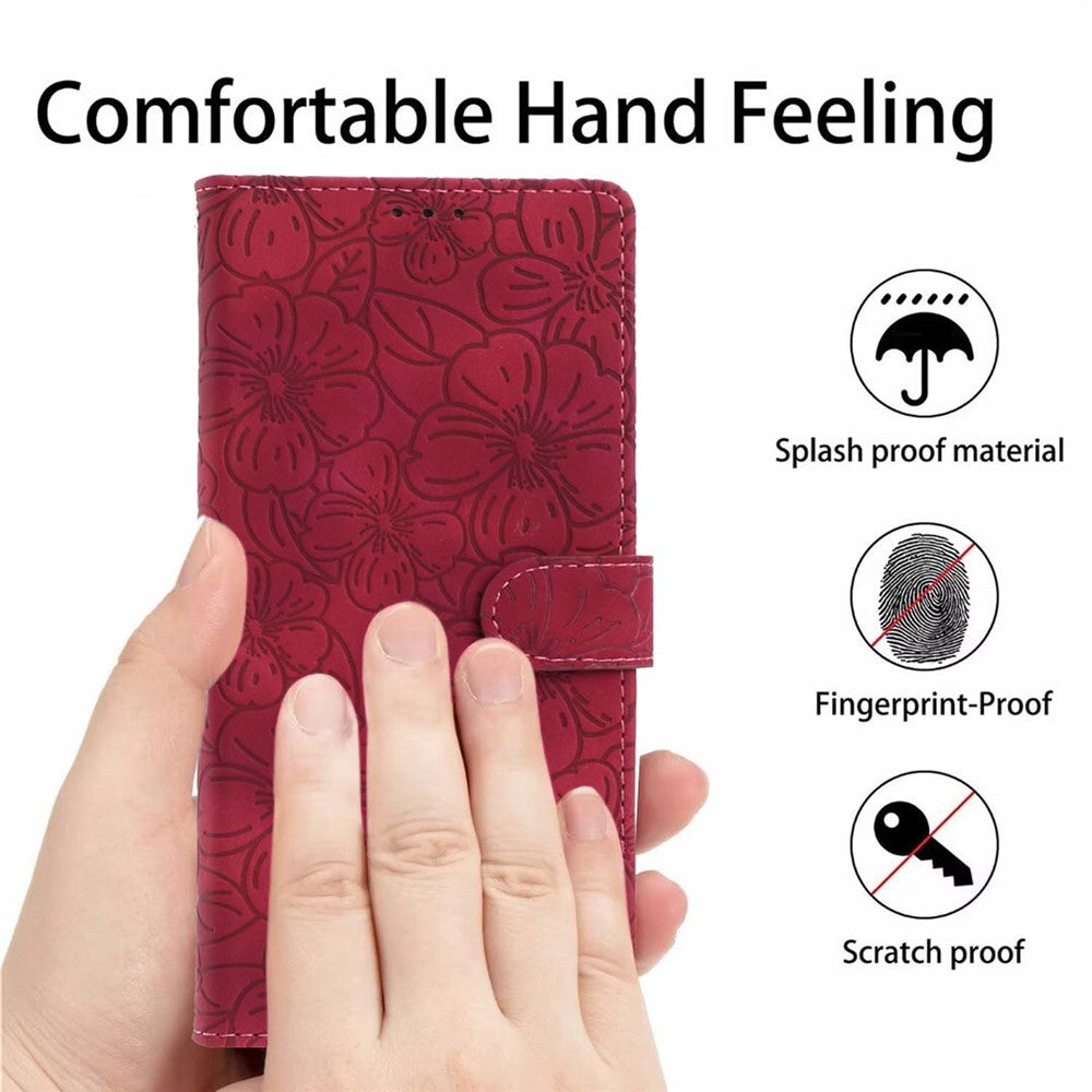 For Samsung Galaxy S26 Pro  /  S26 Flip Case Cherry Blossom Pattern Leather Wallet Stand Phone Cover with Wrist Strap