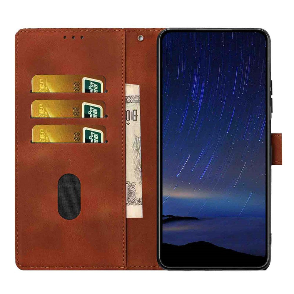 For Samsung Galaxy A55 5G Flip Case Cherry Blossom Pattern Leather Wallet Stand Phone Cover with Wrist Strap
