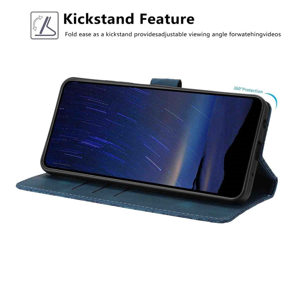 For Samsung Galaxy A05 4G Flip Case Cherry Blossom Pattern Leather Wallet Stand Phone Cover with Wrist Strap