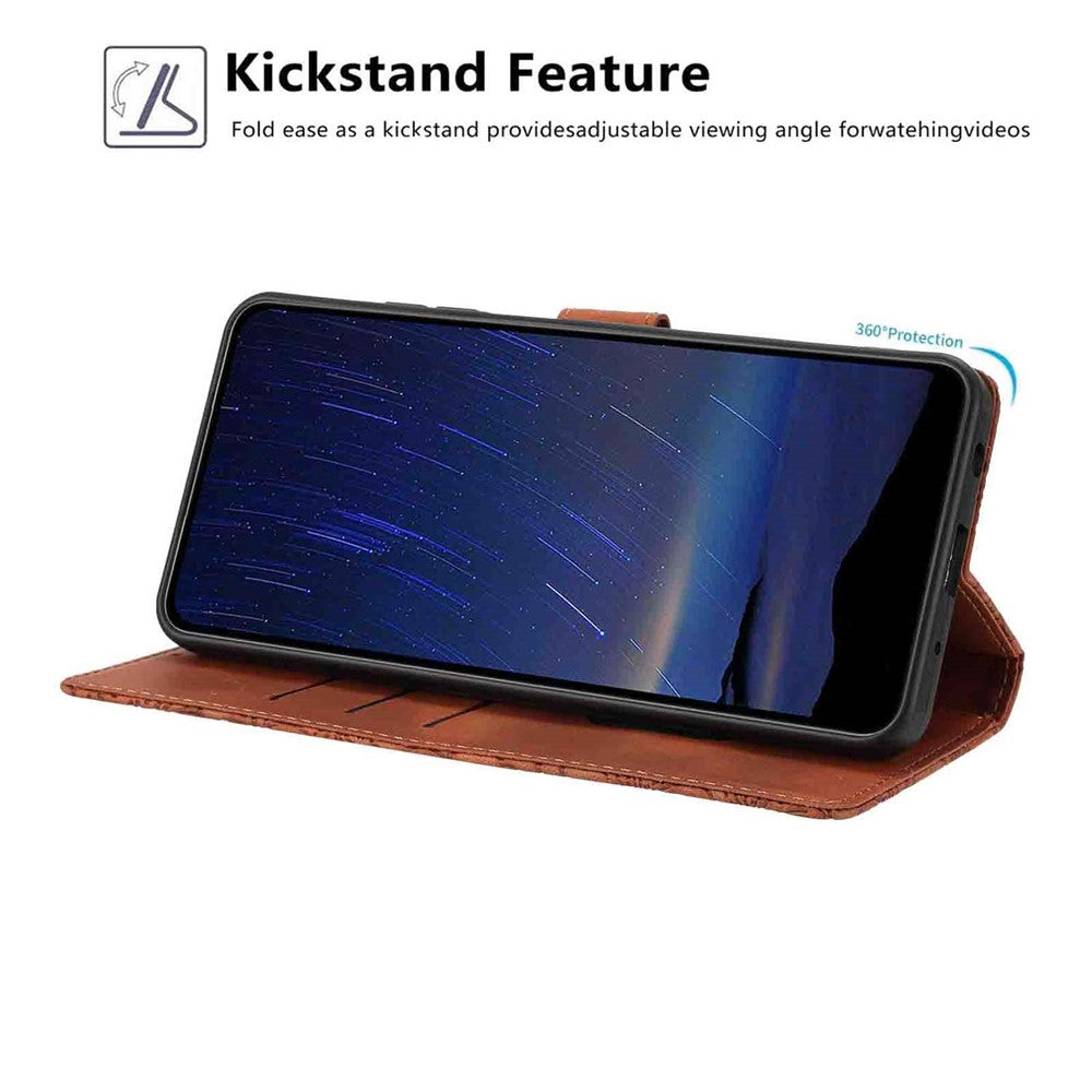 For Samsung Galaxy A34 5G Flip Case Cherry Blossom Pattern Leather Wallet Stand Phone Cover with Wrist Strap