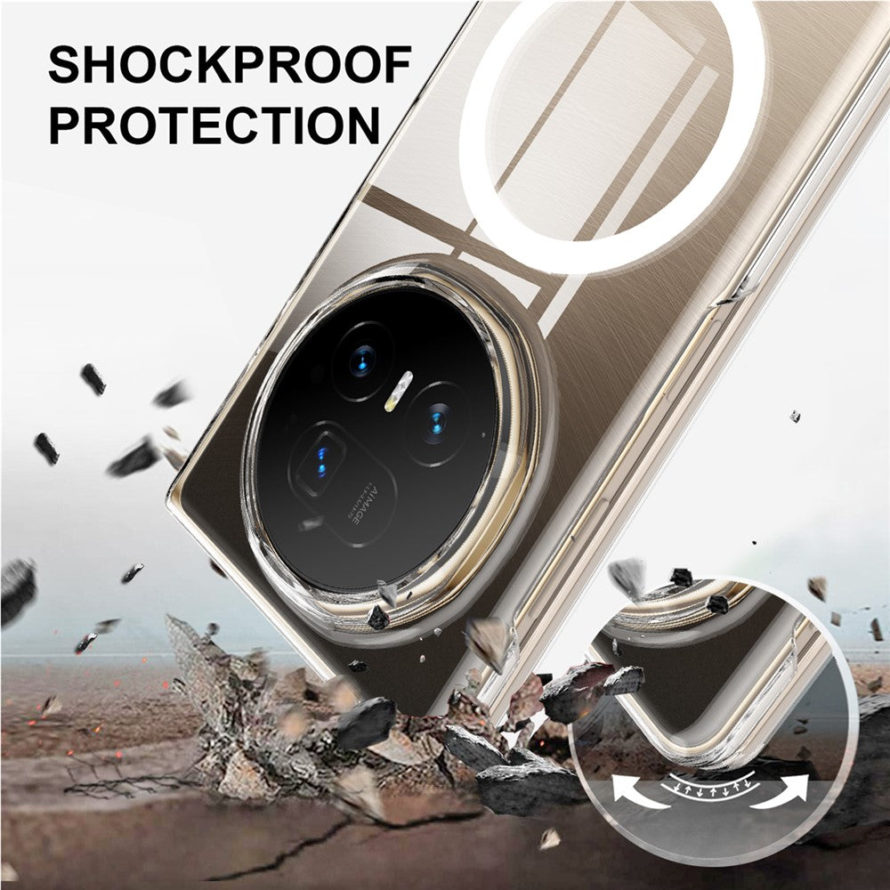 For Honor Magic V5 5G Clear Phone Case Compatible with MagSafe TPU + Acrylic Back Cover