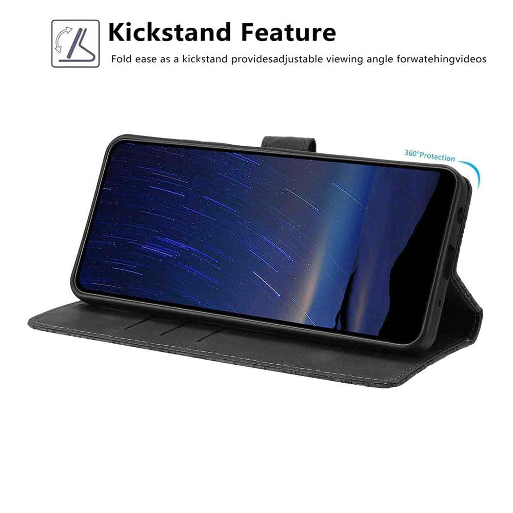 For Motorola Moto G86 5G Flip Case Cherry Blossom Pattern Leather Wallet Stand Phone Cover with Wrist Strap