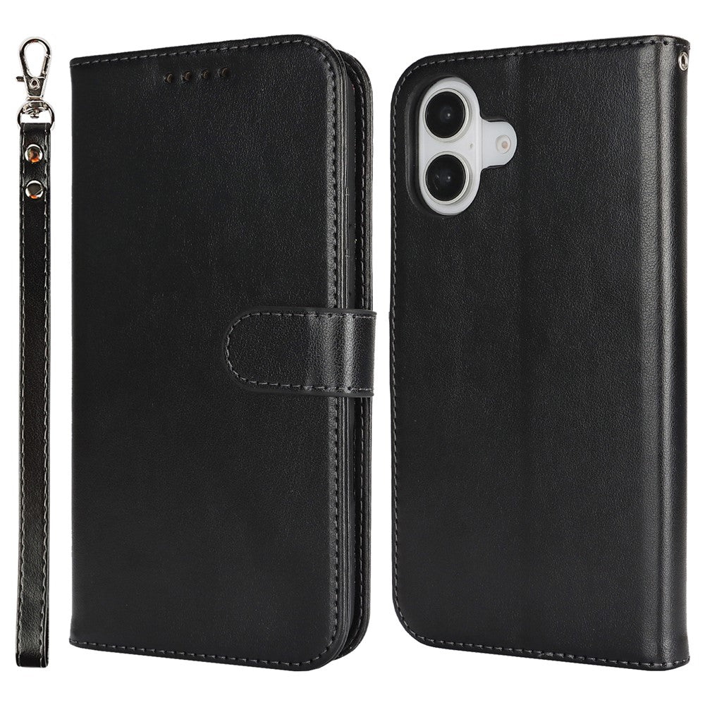 For iPhone 17 Case R61 Texture Wallet Leather Flip Phone Cover with Wrist Strap