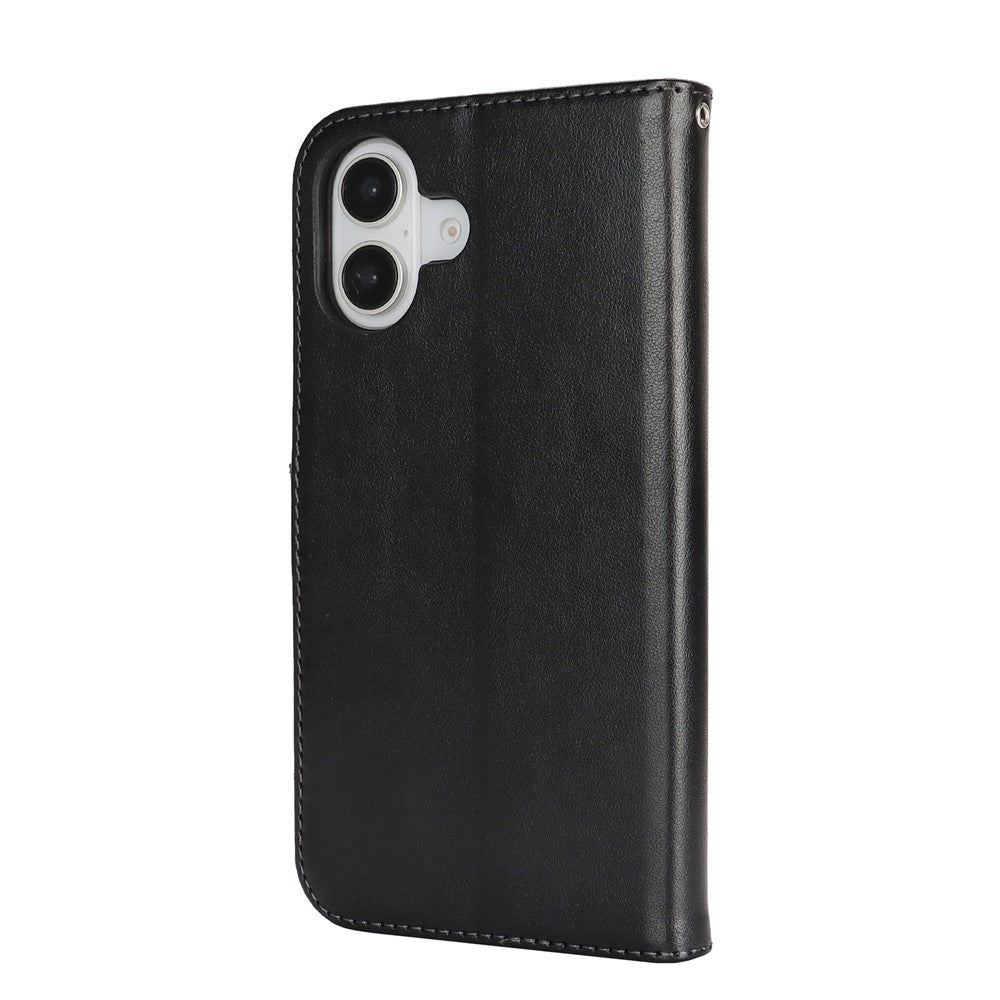 For iPhone 17 Case R61 Texture Wallet Leather Flip Phone Cover with Wrist Strap