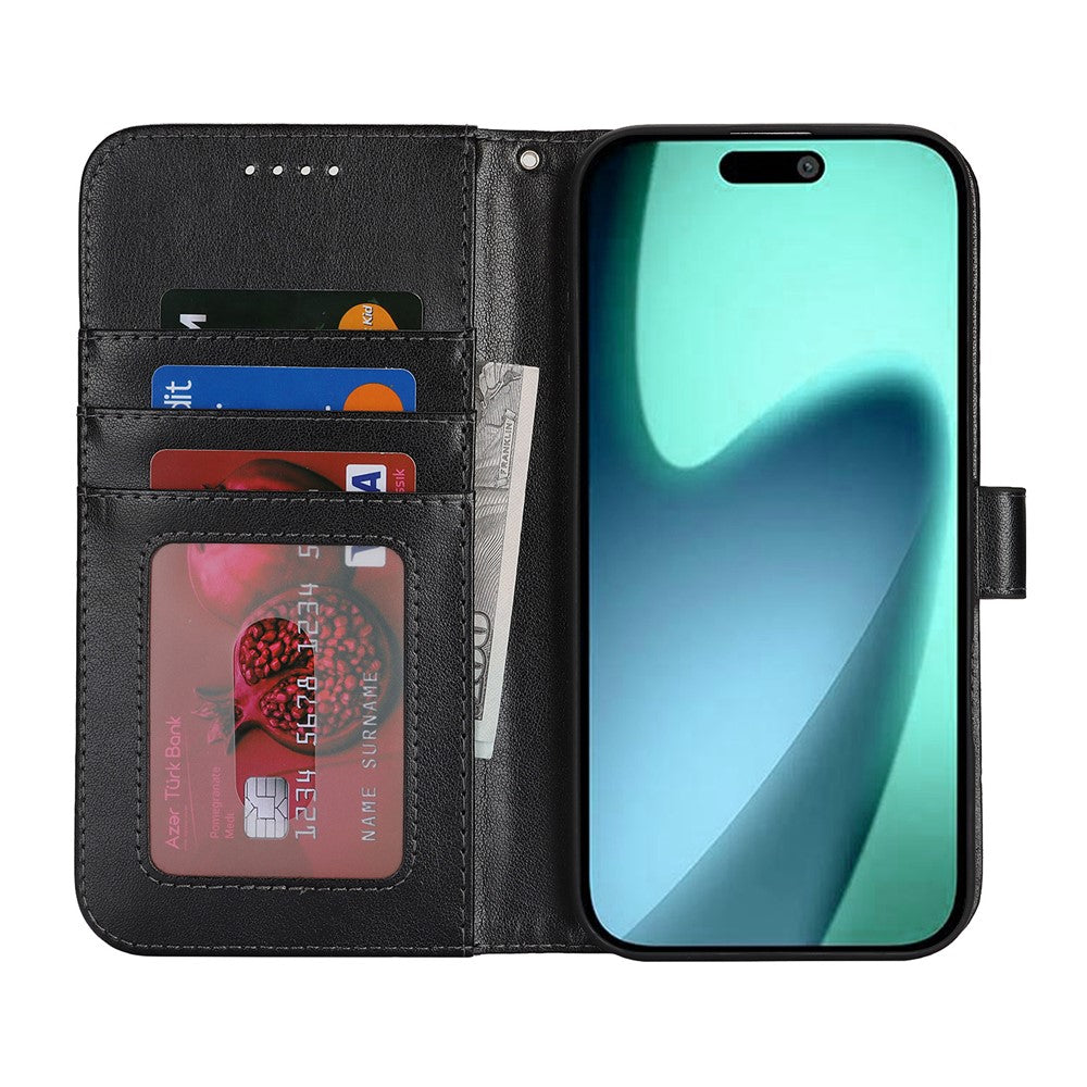 For iPhone 17 Case R61 Texture Wallet Leather Flip Phone Cover with Wrist Strap