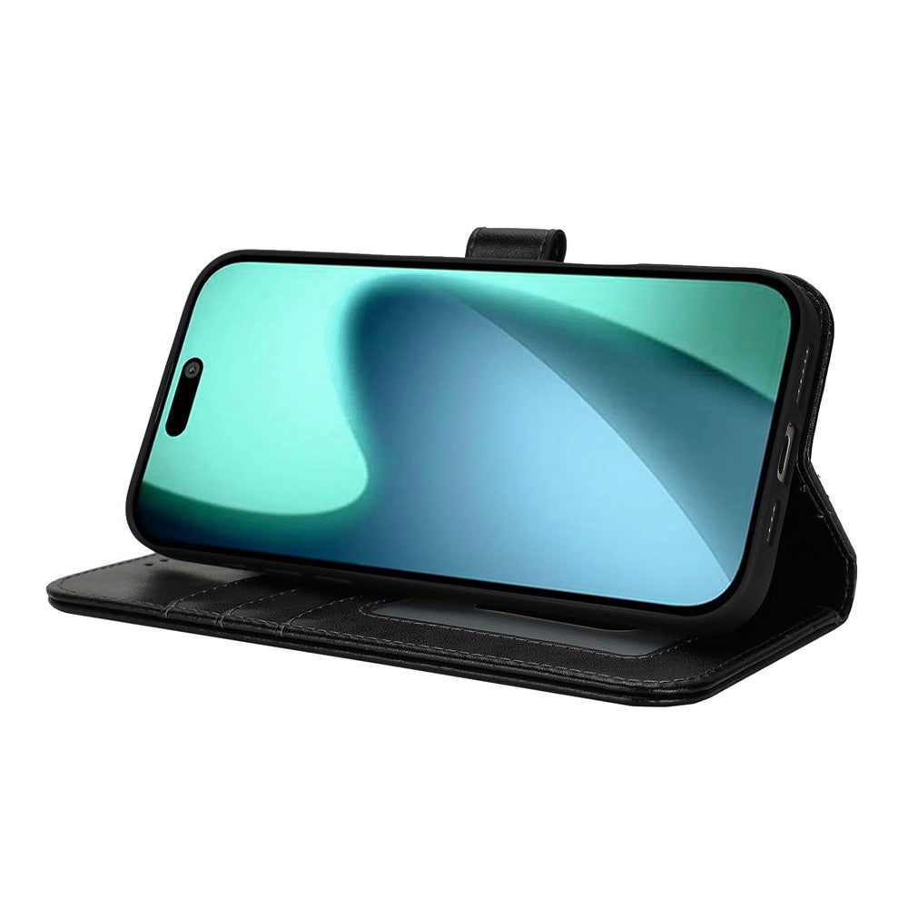 For iPhone 17 Case R61 Texture Wallet Leather Flip Phone Cover with Wrist Strap