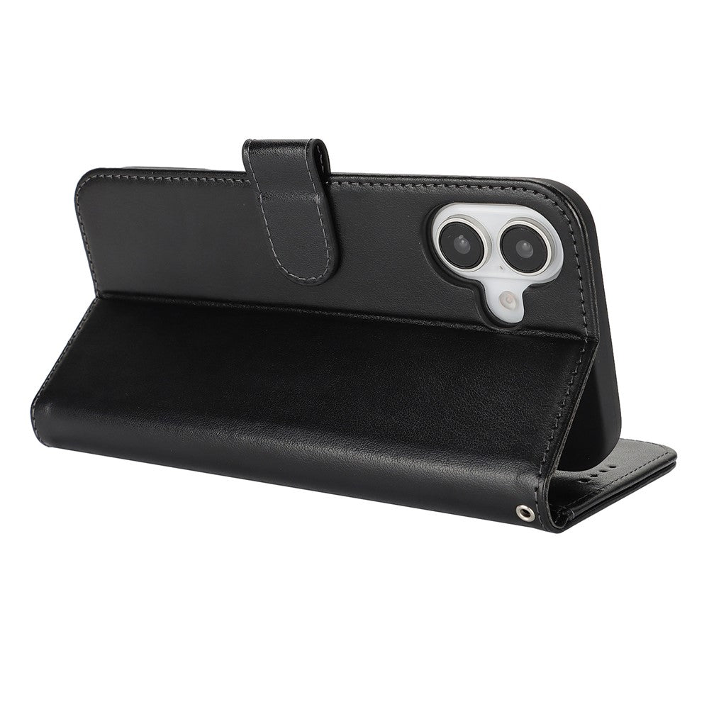 For iPhone 17 Case R61 Texture Wallet Leather Flip Phone Cover with Wrist Strap