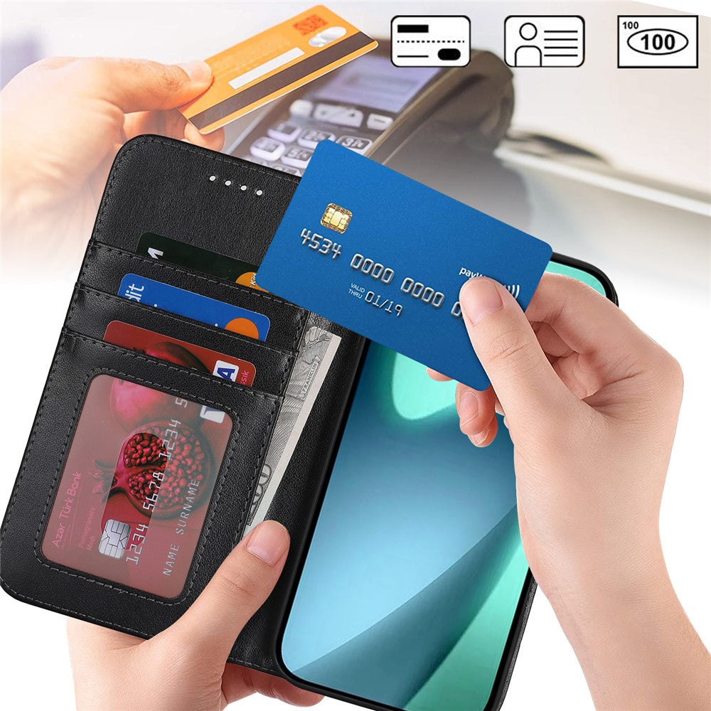 For iPhone 17 Case R61 Texture Wallet Leather Flip Phone Cover with Wrist Strap