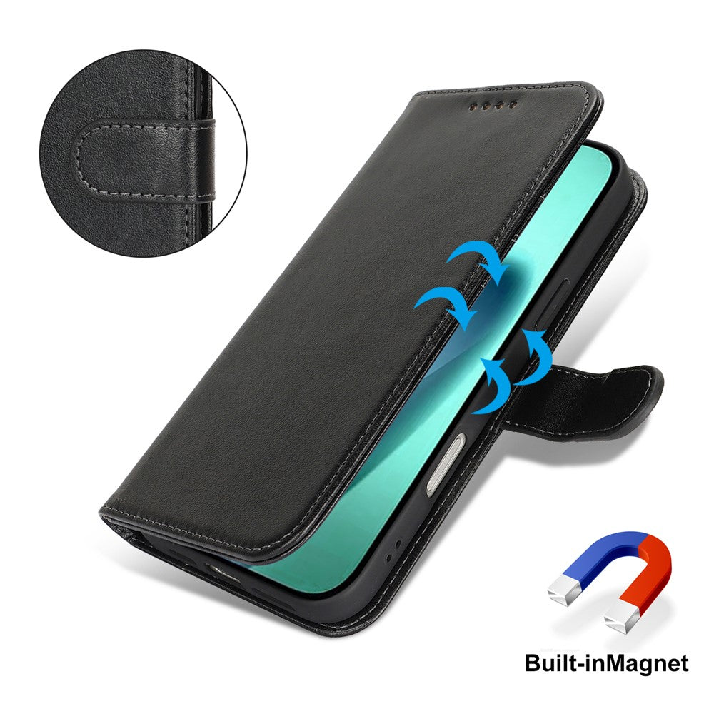 For iPhone 17 Case R61 Texture Wallet Leather Flip Phone Cover with Wrist Strap