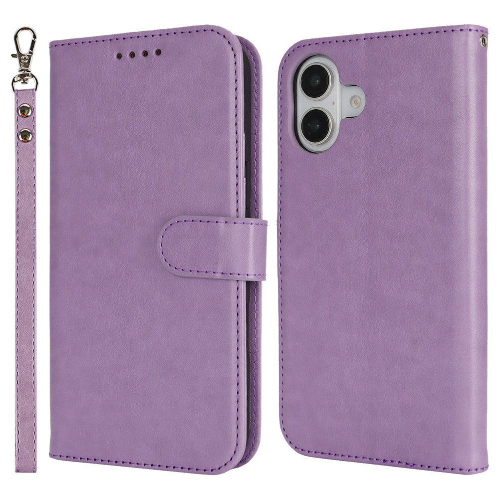 For iPhone 17 Case R61 Texture Wallet Leather Flip Phone Cover with Wrist Strap