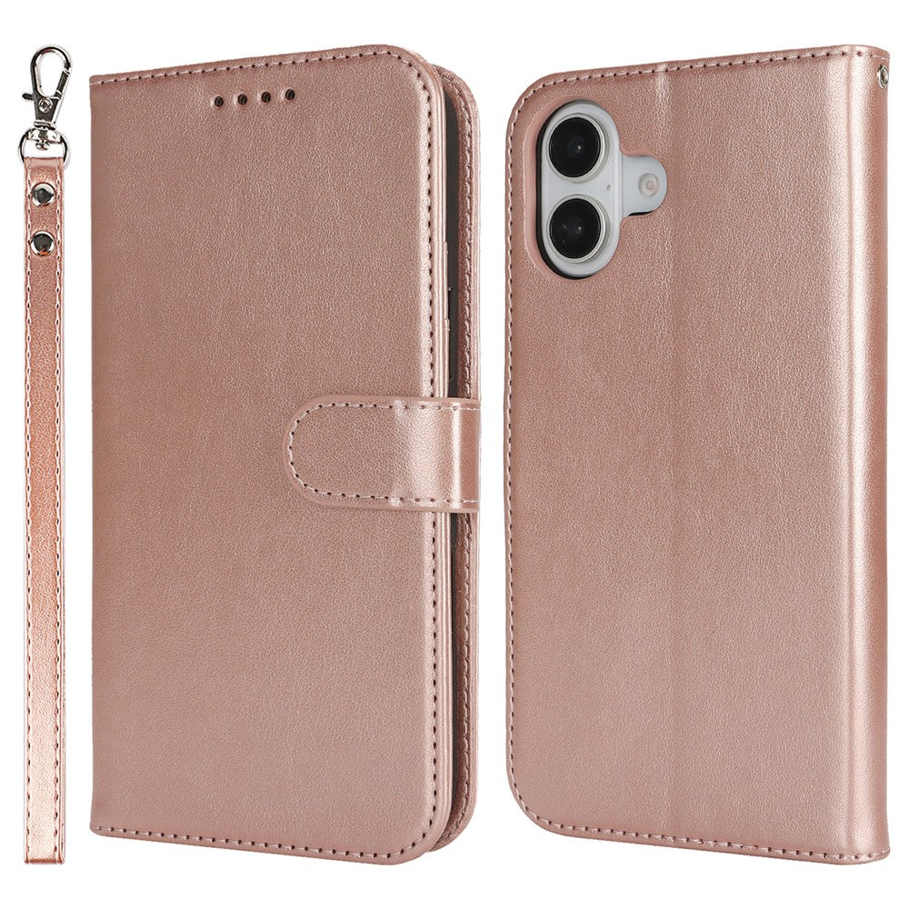 For iPhone 17 Case R61 Texture Wallet Leather Flip Phone Cover with Wrist Strap