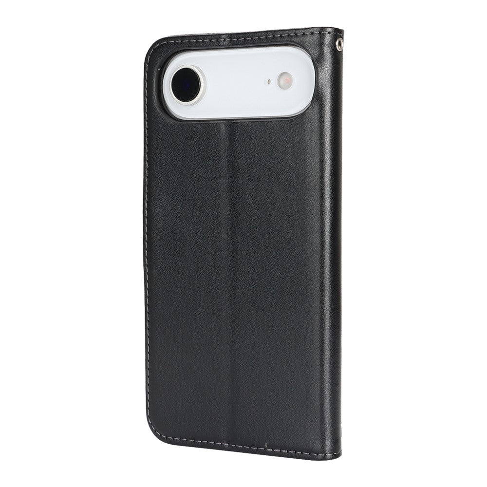 For iPhone Air Case R61 Texture Wallet Leather Flip Phone Cover with Wrist Strap