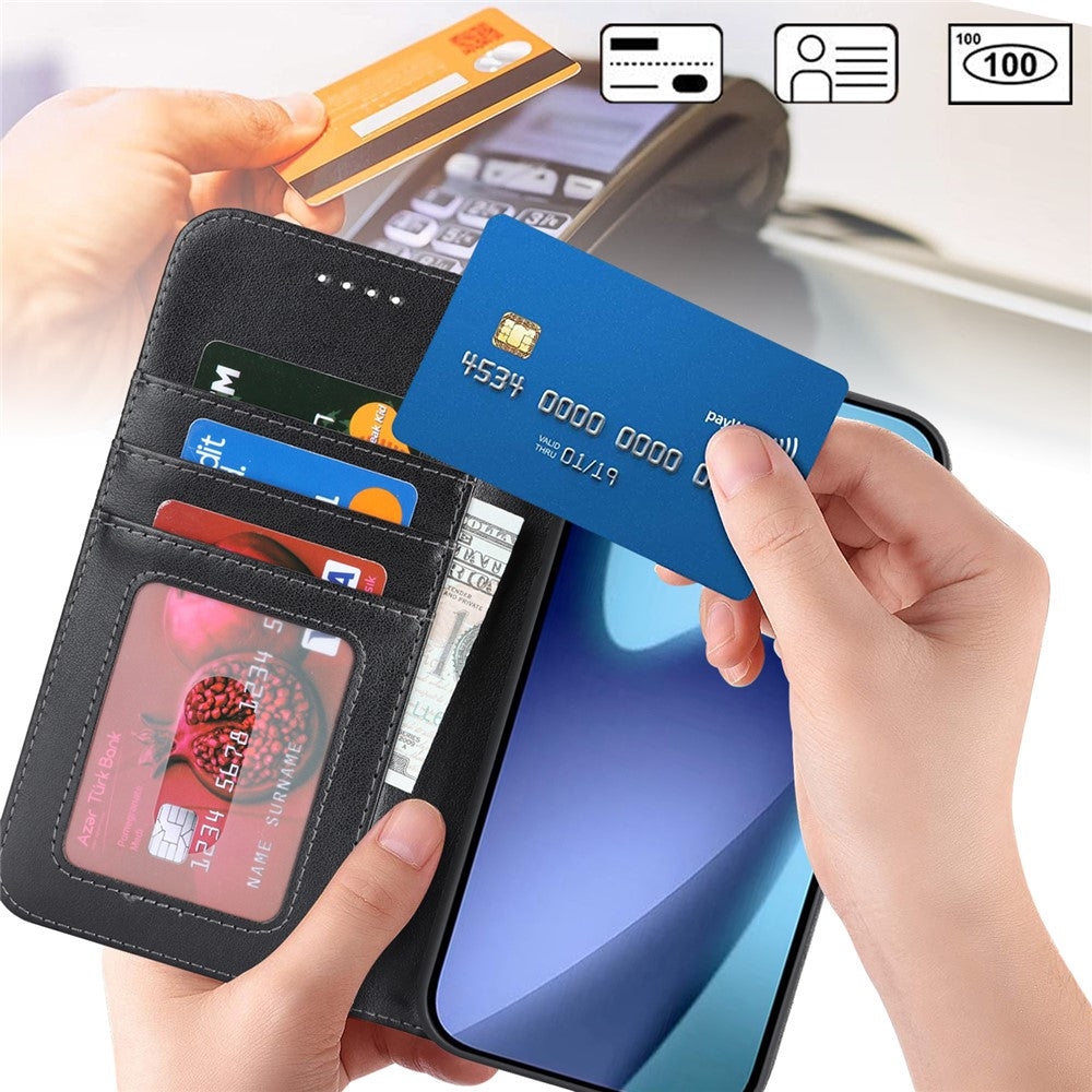 For iPhone Air Case R61 Texture Wallet Leather Flip Phone Cover with Wrist Strap