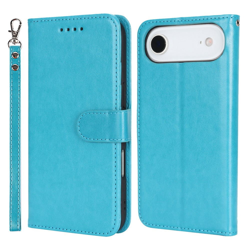 For iPhone Air Case R61 Texture Wallet Leather Flip Phone Cover with Wrist Strap
