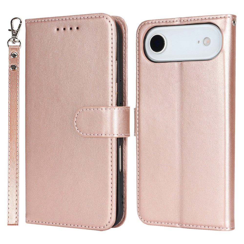 For iPhone Air Case R61 Texture Wallet Leather Flip Phone Cover with Wrist Strap