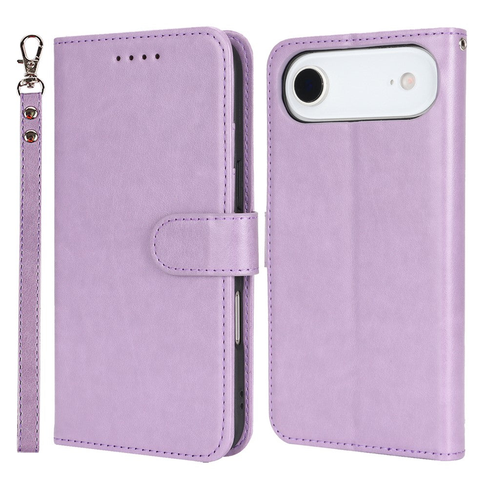 For iPhone Air Case R61 Texture Wallet Leather Flip Phone Cover with Wrist Strap