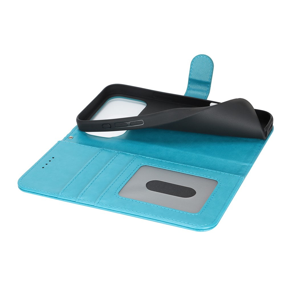 Étui portefeuille en cuir texturé R61 pour iPhone 17 Pro avec dragonne