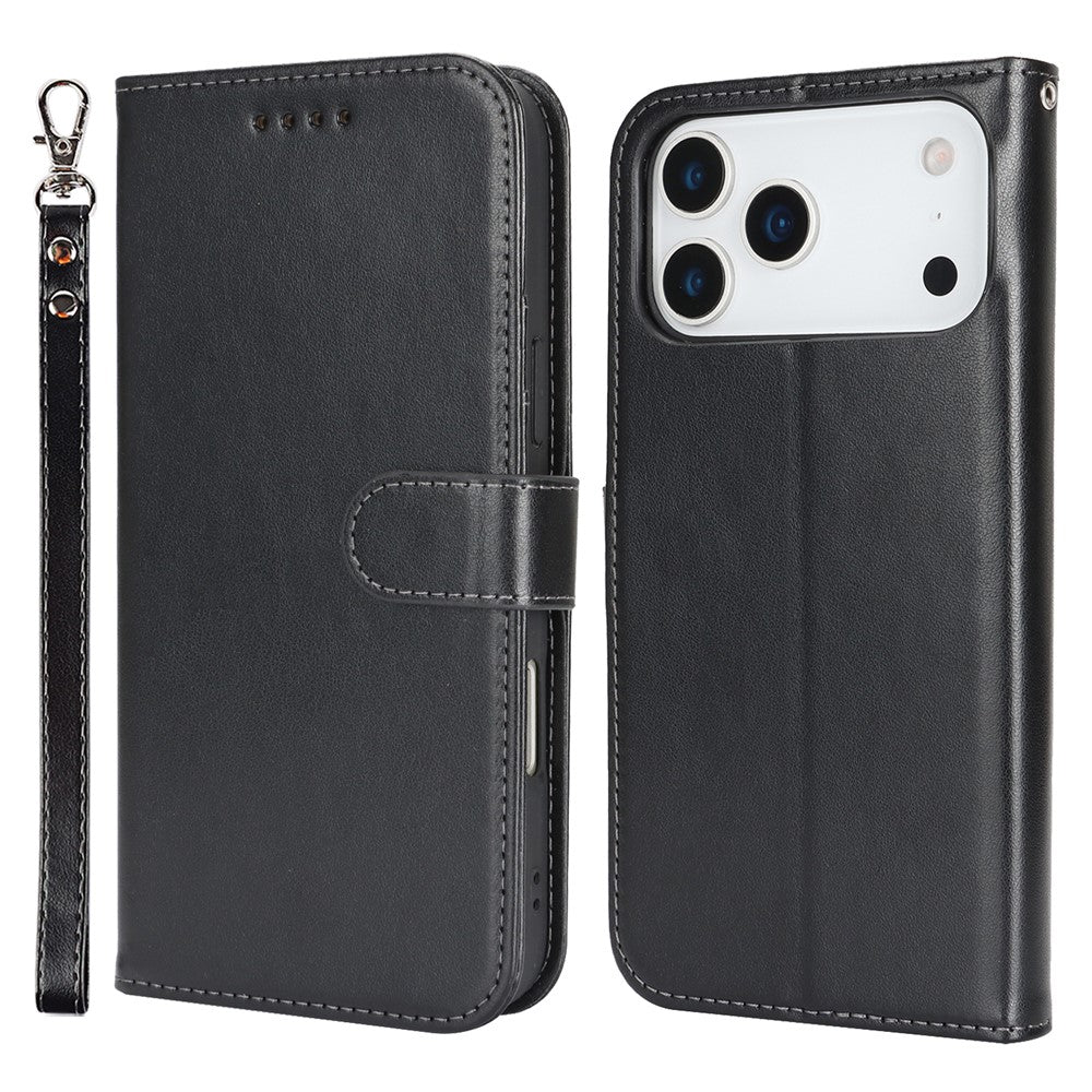 For iPhone 17 Pro Max Case R61 Texture Wallet Leather Flip Phone Cover with Wrist Strap