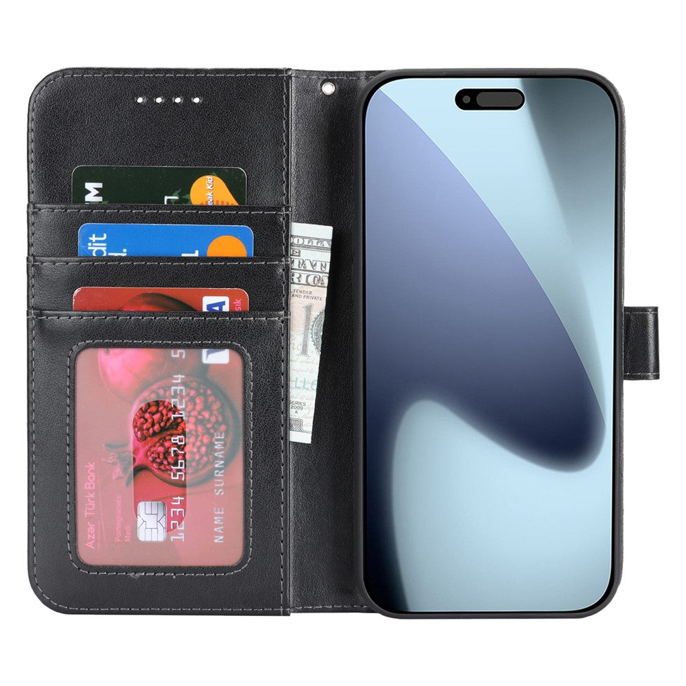 For iPhone 17 Pro Max Case R61 Texture Wallet Leather Flip Phone Cover with Wrist Strap