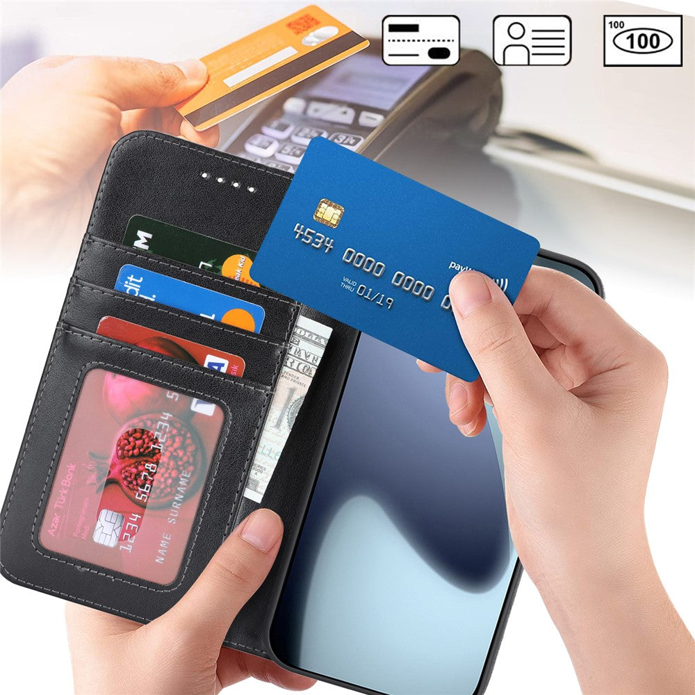 For iPhone 17 Pro Max Case R61 Texture Wallet Leather Flip Phone Cover with Wrist Strap