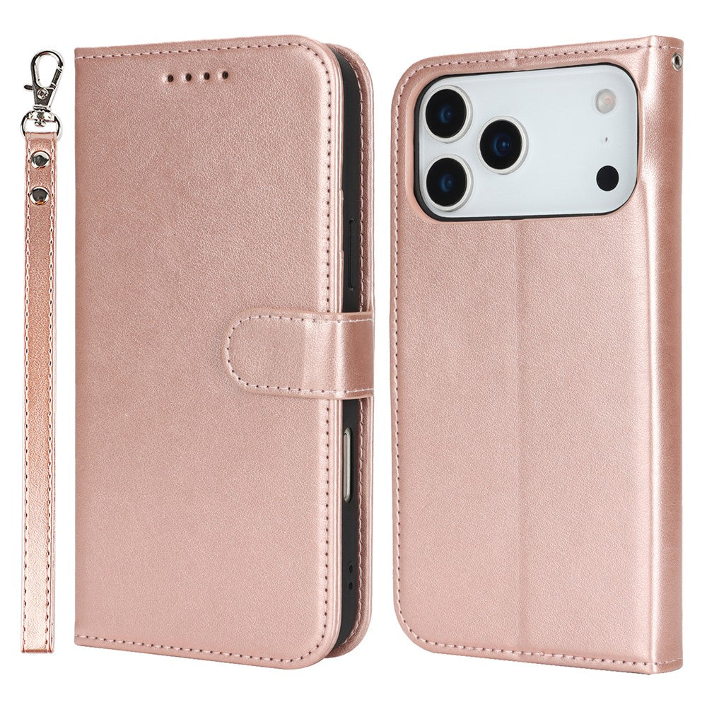 For iPhone 17 Pro Max Case R61 Texture Wallet Leather Flip Phone Cover with Wrist Strap