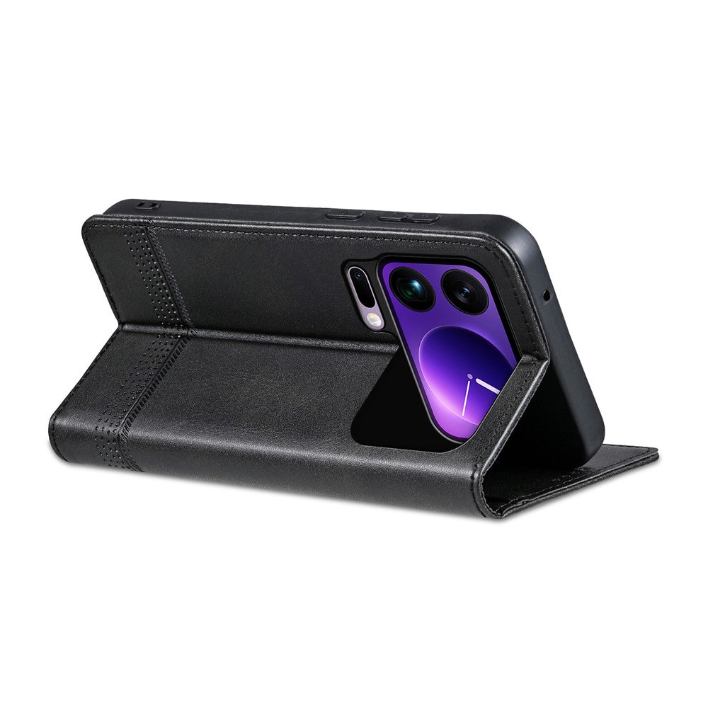 AZNS For Xiaomi 17 Pro Max Case Cowhide Texture PU Leather Wallet Phone Cover