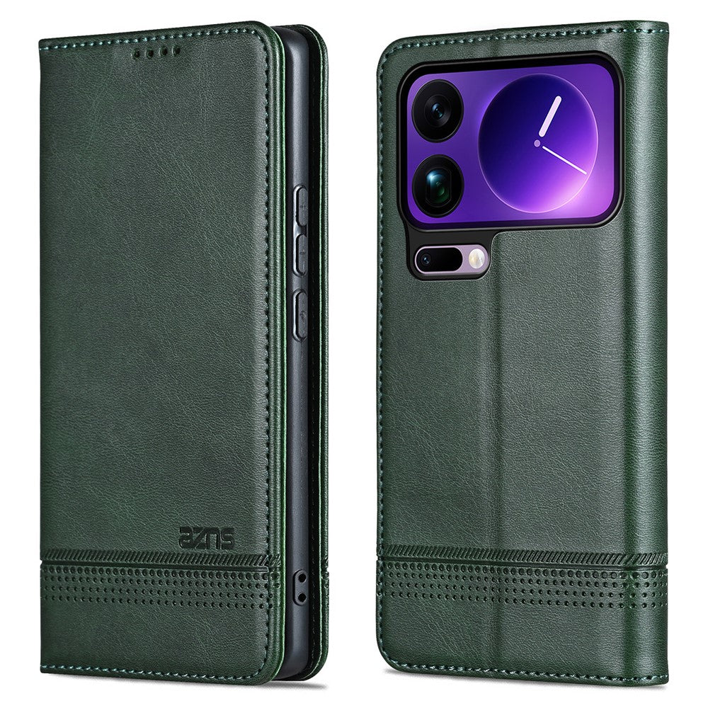 AZNS For Xiaomi 17 Pro Max Case Cowhide Texture PU Leather Wallet Phone Cover