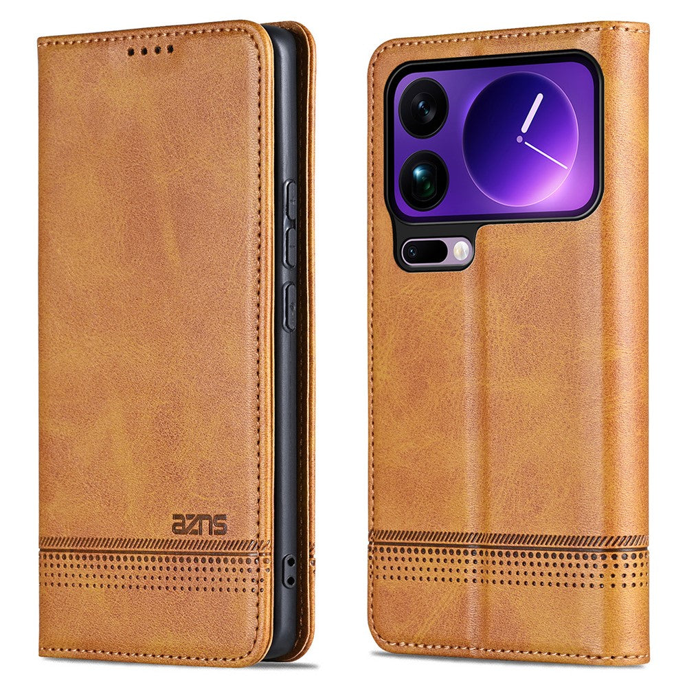 AZNS For Xiaomi 17 Pro Max Case Cowhide Texture PU Leather Wallet Phone Cover