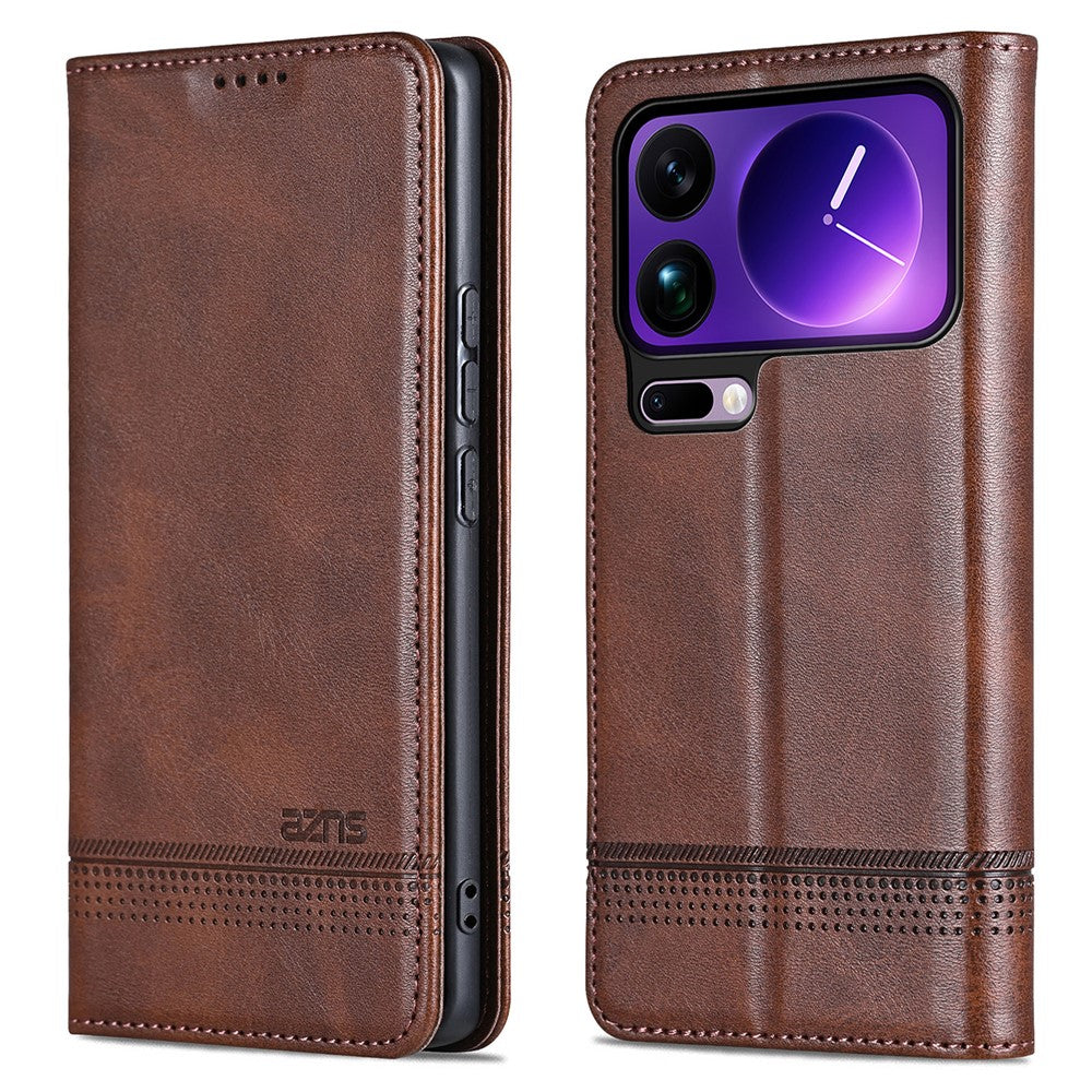 AZNS For Xiaomi 17 Pro Max Case Cowhide Texture PU Leather Wallet Phone Cover
