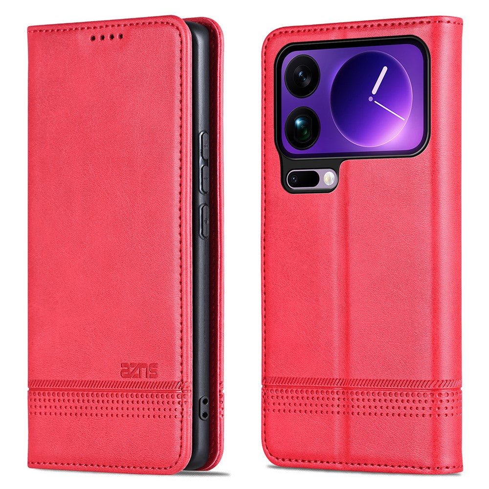 AZNS For Xiaomi 17 Pro Max Case Cowhide Texture PU Leather Wallet Phone Cover