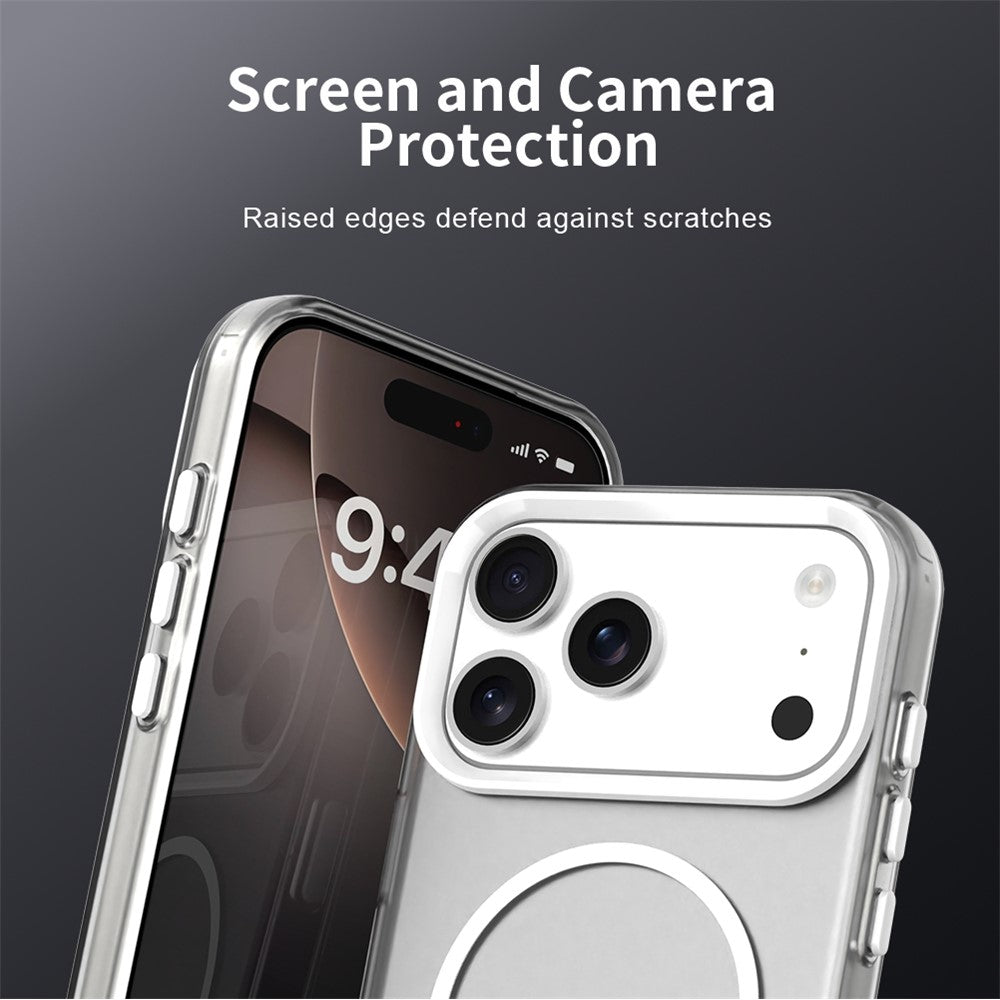 For iPhone 17 Pro C-shaped Magnetic Case Candy Color PC + TPU + PET Phone Cover