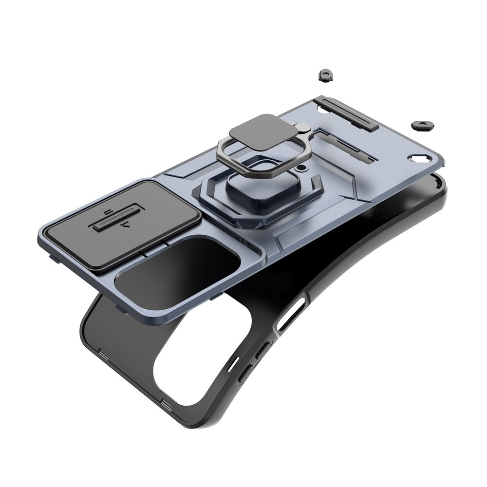 For Samsung Galaxy A17 5G / 4G Case PC + TPU Kickstand Phone Protector with Lens Cover